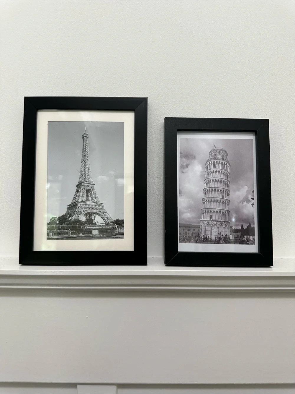 Set 2 Black Decorative Photo Frames 4x6 & 5x7 - Classic Wall Accent simple black